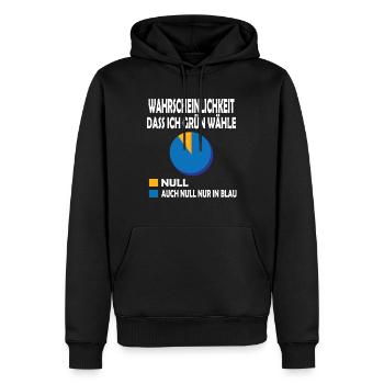 Wahrscheinlichkeit dass ich Grün wähle Null T-Shi - Männer Premium Bio Hoodie - Schwarz - Vorne - Nico (187cm)