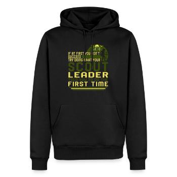Chemise de camping, essayez de faire ce que votre chef scout - Sweat à capuche Premium bio Homme - noir - Devant - Nico (187cm)