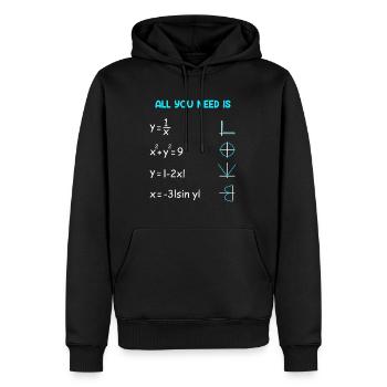 Tout ce dont vous avez besoin est Love Mathematician Math Teacher - Sweat à capuche Premium bio Homme - noir - Devant - Nico (187cm)