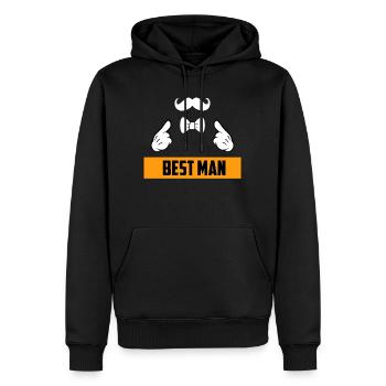 Meilleur mariage d’homme - Sweat à capuche Premium bio Homme - noir - Devant - Nico (187cm)