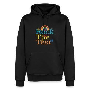 Rock The Test Shirt, Final Test Apple Rainbow - Sweat à capuche Premium bio Homme - noir - Devant - Nico (187cm)