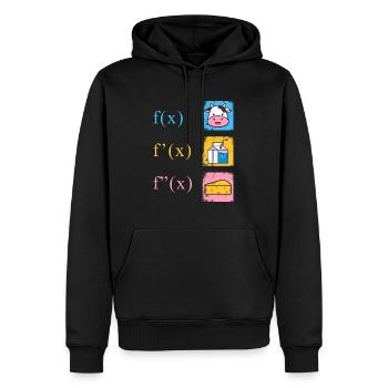 Math Derivation Cow Milk Cheese - Men’s Premium Organic Hoodie - black - Front - Nico (187cm)