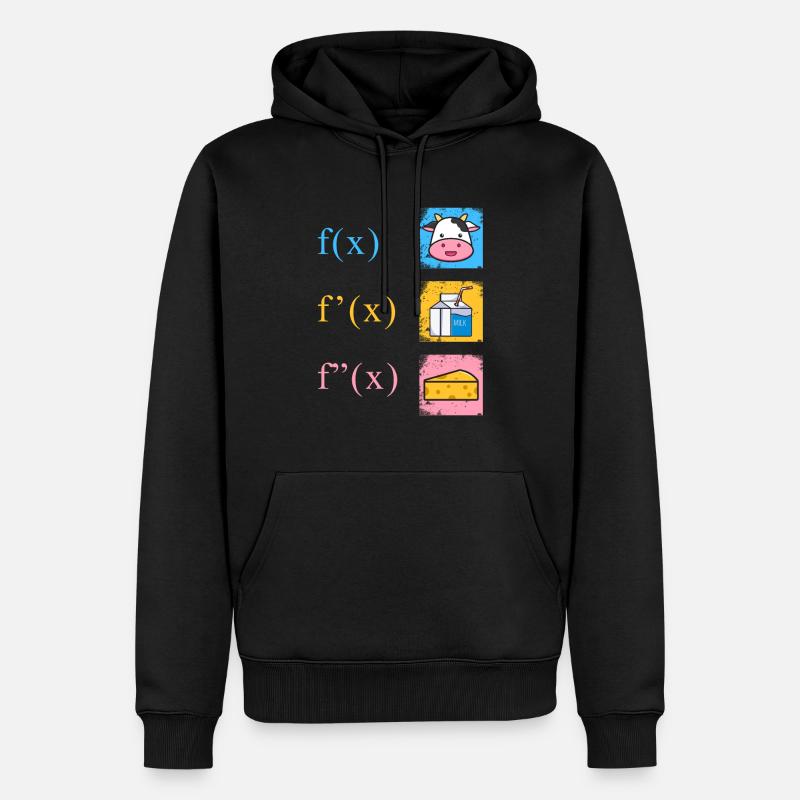 Mathe Ableitung Kuh Milch Käse - Männer Premium Bio Hoodie - Schwarz