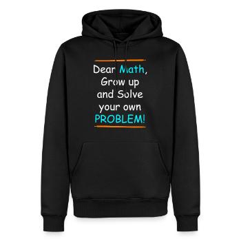 Les mathématiques grandissent et résolvent votre propre problème - Sweat à capuche Premium bio Homme - noir - Devant - Nico (187cm)