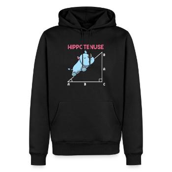 Hypoténuse Hippopotence Math - Sweat à capuche Premium bio Homme - noir - Devant - Nico (187cm)