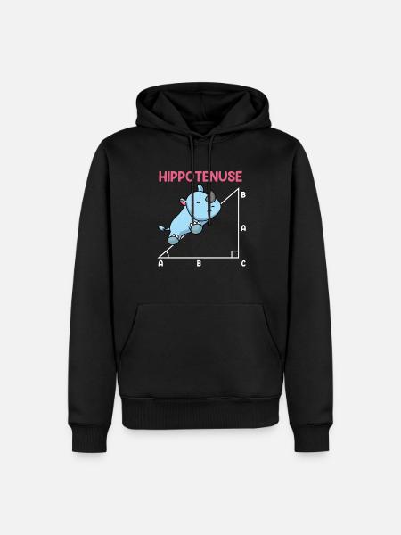 Hypotenuse Hippo Hippotenuse Math - Men’s Premium Organic Hoodie - black