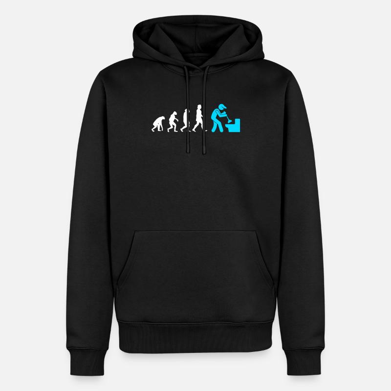 Plombier Evolution Mécanicien d’usine - Sweat à capuche Premium bio Homme - noir