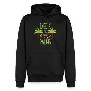 Deck The Palms Flamingo Weihnachtsmann Frohe Feiertage - Männer Premium Bio Hoodie - Schwarz - Vorne - Nico (187cm)