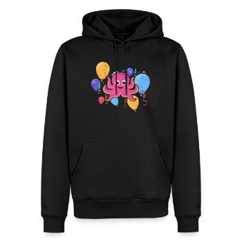 Herz-Oktopus-Valentinstag für einen Seekaucher - Männer Premium Bio Hoodie - Schwarz - Vorne - Nico (187cm)