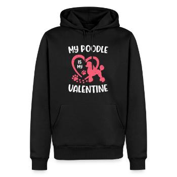 Mon caniche est mon chien de saint-valentin paw lovers Puppies - Sweat à capuche Premium bio Homme - noir - Devant - Nico (187cm)