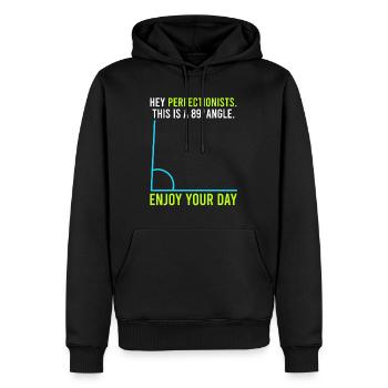 Il s’agit d’un angle de 89° pour les listes de perfection - Sweat à capuche Premium bio Homme - noir - Devant - Nico (187cm)