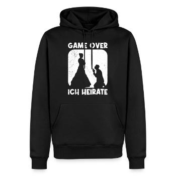 Game over - Brautpaar Mann und Frau Hochzeit - Männer Premium Bio Hoodie - Schwarz - Vorne - Nico (187cm)