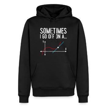Parfois, je pars sur une tangente Math - Sweat à capuche Premium bio Homme - noir - Devant - Nico (187cm)