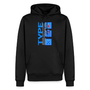 Diabetes Awareness Shirt, Typ Eins Derful T-Rex - Männer Premium Bio Hoodie - Schwarz - Vorne - Nico (187cm)
