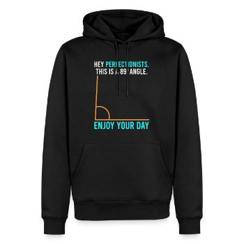 This is an 89° angle for perfection lists - Men’s Premium Organic Hoodie - black - Front - Nico (187cm)