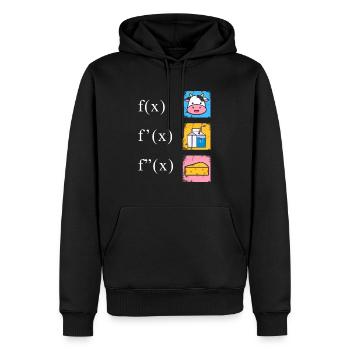 Dérivation mathématique Fromage au lait de vache - Sweat à capuche Premium bio Homme - noir - Devant - Nico (187cm)
