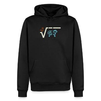 Racine de canard de vache - Sweat à capuche Premium bio Homme - noir - Devant - Nico (187cm)