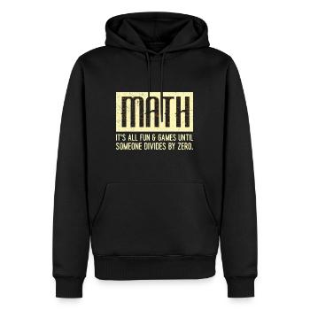 Tout va bien tant que personne ne divise par 0 - Sweat à capuche Premium bio Homme - noir - Devant - Nico (187cm)