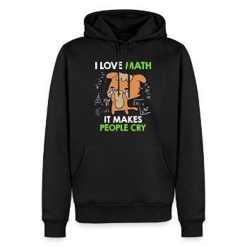 Ich liebe Mathematik es lässt Leute weinen - Männer Premium Bio Hoodie - Schwarz - Vorne - Nico (187cm)
