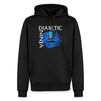 Chemise du Mois de la sensibilisation au diabète, Ninja diabétique - Sweat à capuche Premium bio Homme - noir - Devant - Nico (187cm)