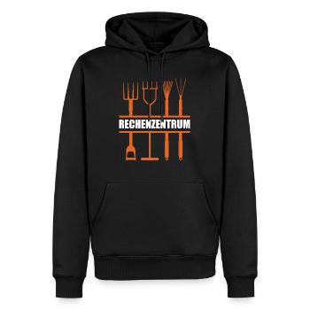 Rechenzentrum - Männer Premium Bio Hoodie - Schwarz - Vorne - Nico (187cm)