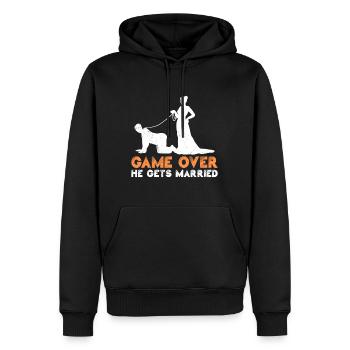 Game over - Bräutigam Jungesellenabschied - Sweat à capuche Premium bio Homme - noir - Devant - Nico (187cm)