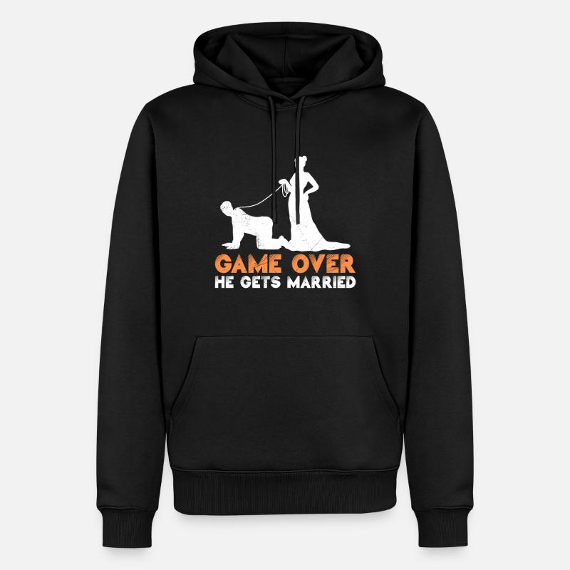 Game over - Bräutigam Jungesellenabschied - Sweat à capuche Premium bio Homme - noir