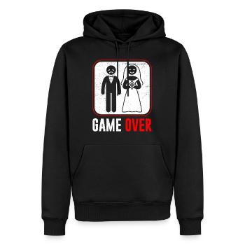 Jeu de mariage sur le marié - Sweat à capuche Premium bio Homme - noir - Devant - Nico (187cm)