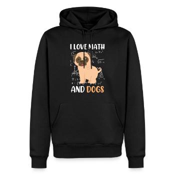 J’adore les mathématiciens en mathématiques et les vadrouilles de chien - Sweat à capuche Premium bio Homme - noir - Devant - Nico (187cm)
