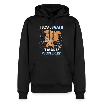 J’adore les maths ça fait pleurer les gens - Sweat à capuche Premium bio Homme - noir - Devant - Nico (187cm)