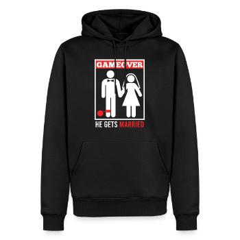 Game over - Mari Groom Jungesellenabschied - Sweat à capuche Premium bio Homme - noir - Devant - Nico (187cm)