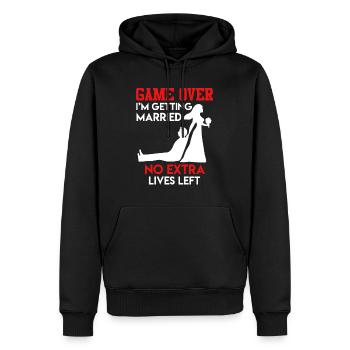 Game over - JGA Männer Hochzeit - Männer Premium Bio Hoodie - Schwarz - Vorne - Nico (187cm)