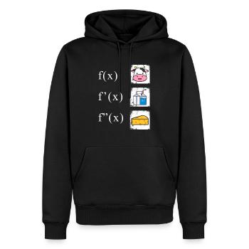 Math Derivation Cow Milk Cheese - Men’s Premium Organic Hoodie - black - Front - Nico (187cm)