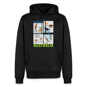 Animals Of Australia Shirt, Australische Tiere - Männer Premium Bio Hoodie - Schwarz - Vorne - Nico (187cm)