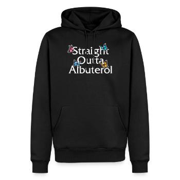 Atemtherapeutenhemd, Straight Outta - Männer Premium Bio Hoodie - Schwarz - Vorne - Nico (187cm)