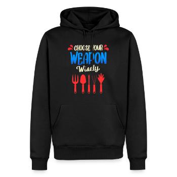 Choisissez votre arme sage jardiniers jardinage - Sweat à capuche Premium bio Homme - noir - Devant - Nico (187cm)