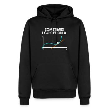 Parfois, je pars sur un calcul tangent en disant - Sweat à capuche Premium bio Homme - noir - Devant - Nico (187cm)