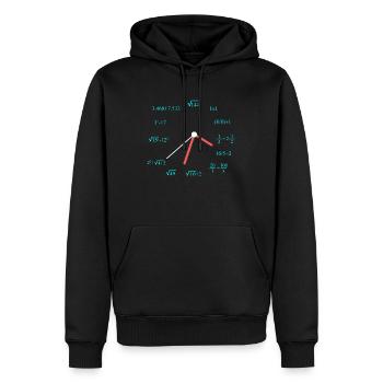 Mathématicien regarder drôle de mathématiques - Sweat à capuche Premium bio Homme - noir - Devant - Nico (187cm)
