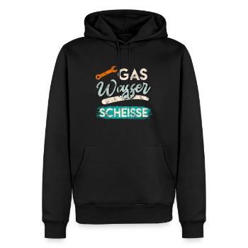 Gas Wasser Scheiße - Männer Premium Bio Hoodie - Schwarz - Vorne - Nico (187cm)