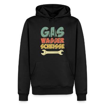 Gas Wasser Scheiße - Männer Premium Bio Hoodie - Schwarz - Vorne - Nico (187cm)
