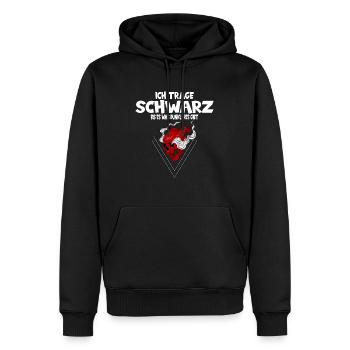 Ich trage schwarz bis es was dunkleres gibt - Männer Premium Bio Hoodie - Schwarz - Vorne - Nico (187cm)