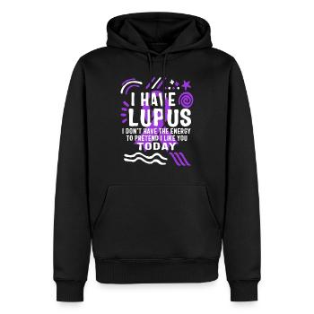 Lupus Awareness Shirt, ich habe Lupus Purple Ribbon - Männer Premium Bio Hoodie - Schwarz - Vorne - Nico (187cm)