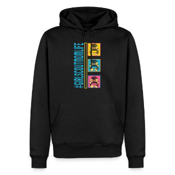 Mom Shirt, Girl Scout Mom Life Messy Bun Tee, - Men’s Premium Organic Hoodie - black - Front - Nico (187cm)
