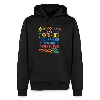 Chemise de santé mentale, je suis une santé mentale - Sweat à capuche Premium bio Homme - noir - Devant - Nico (187cm)