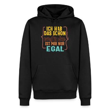 Ich verstehe, dass ich mich nicht darum kümmere, - Men’s Premium Organic Hoodie - black - Front - Nico (187cm)