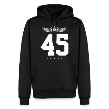 45 Couronne numérique - Sweat à capuche Premium bio Homme - noir - Devant - Nico (187cm)