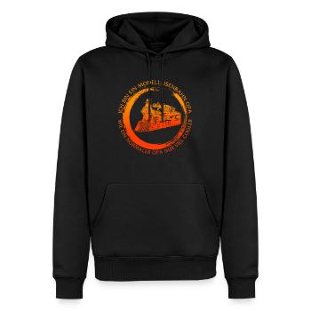 Ich bin ein Modelleisenbahn-Opa-Hemd, cooles - Men’s Premium Organic Hoodie - black - Front - Nico (187cm)
