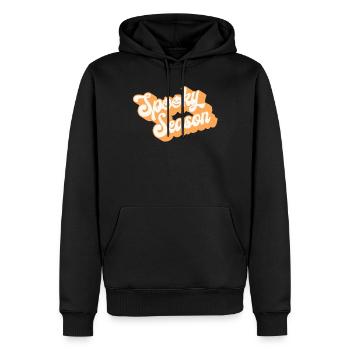 Gruselige Jahreszeit Retro Halloween Vibes Vintage - Männer Premium Bio Hoodie - Schwarz - Vorne - Nico (187cm)