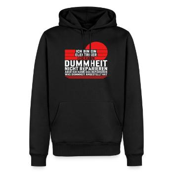 Ich bin ein Elektrotechniker, ich kann Dummheit - Men’s Premium Organic Hoodie - black - Front - Nico (187cm)