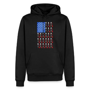 Dart Master USA Darts Pfeile - Männer Premium Bio Hoodie - Schwarz - Vorne - Nico (187cm)